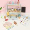 Simulation Wooden Fun Ice Cream Shelf Model Children Toy Set For Playing Role