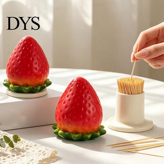 Kitchen Toothpick Organizer Simulated Strawberry Holder Home Office Tooth Picks Case Box Dispenser Storage Container Housewarming Gift Desktop