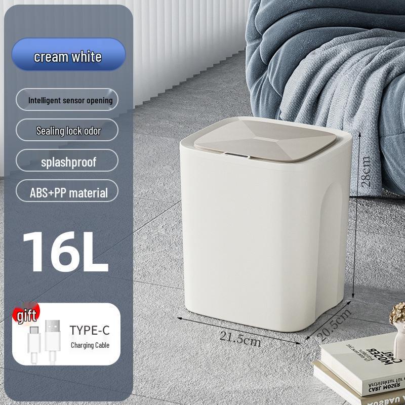 2026 Smart 18L Induction Trash Can with Lid & High Appearance for Living Room