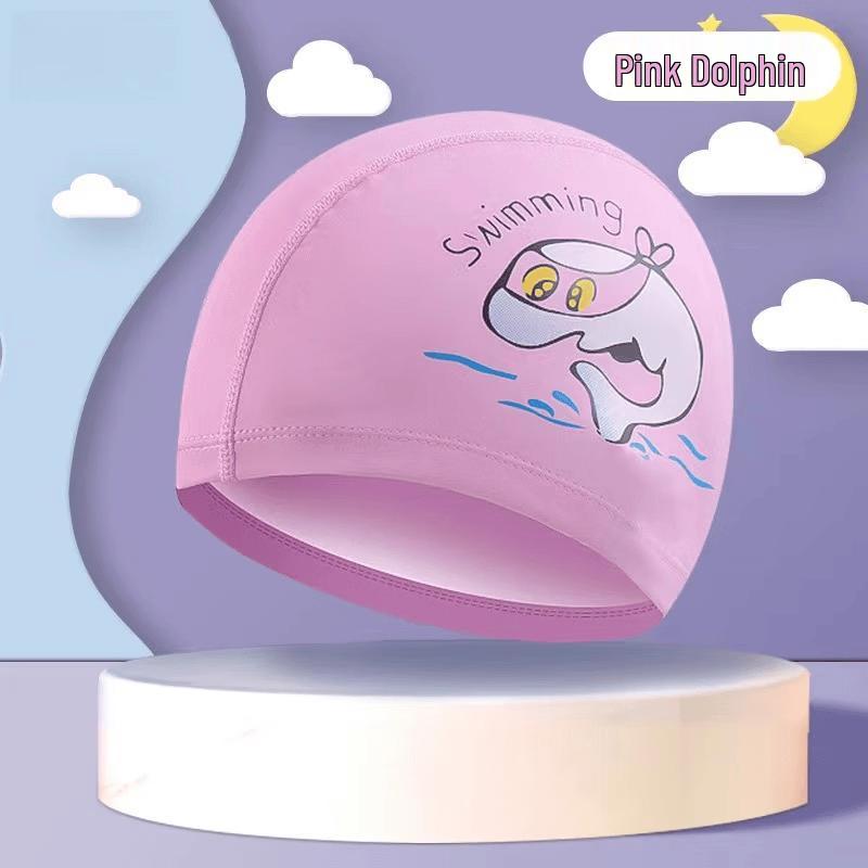 Kids' Cartoon Silicone Swim Cap with Ear Protection