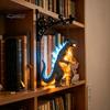Study Room Table Accessory Library Lantern, Vintage Hanging LED Bookshelf Lamp, Decorative Book Nook Light Ornament Gothic Style Night for Reading