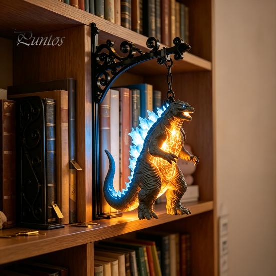 Study Room Table Accessory Library Lantern, Vintage Hanging LED Bookshelf Lamp, Decorative Book Nook Light Ornament Gothic Style Night for Reading