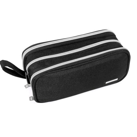 Astuccio con 3 Scomparti nero idee regalo natale Grande Portamatite Capacità Astuccio Portapenne Regali Natale Originali per Bambina Ragazza Ragazzo Adulto Adolescente Studente - Shop