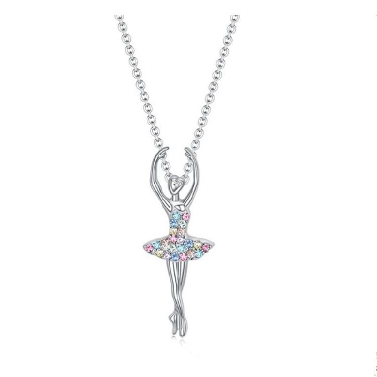 Crystal Neckwear Colorful Zircon Choker Necklace Dancing Girl Charm Neck Chain 1