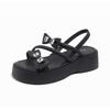 Summer bow platform fashion sandals women's 2025 new summer wear super fire skirt Roman sandals