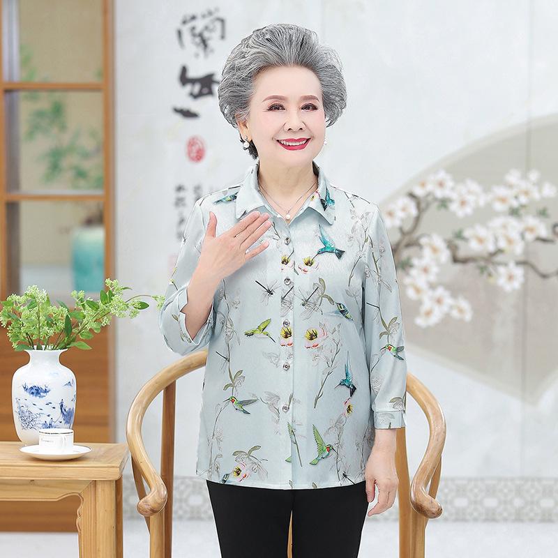 

Grandma s Lightweight Spring/Summer Plus Size Shirt – Perfect for Elderly Women 5XL (150-165 lbs) синій