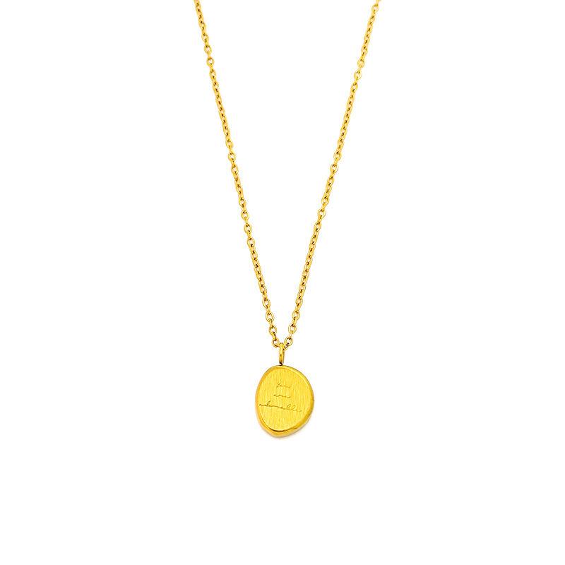 Exquisite Gold Bean Pendant Necklace for Women - Summer 2026 Trendy, Colorfast Clavicle Chain