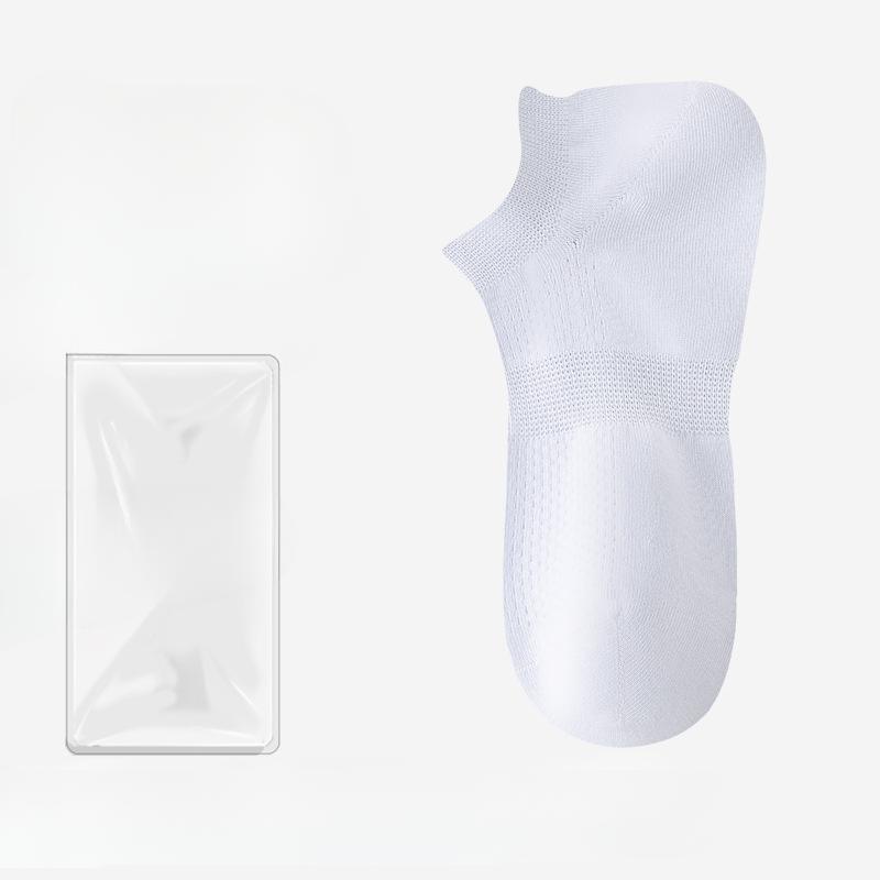 Men's Summer Thin Cotton Mesh Breathable Sweat Absorption Deodorant Shallow Mouth Invisible Socks