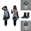 Skin-friendly Hatsune Miku Vocaloid Cosplay Suit With Wig Tops Dress And Tie
