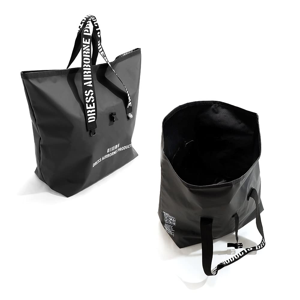 DRESS Geantă Tote Impermeabilă, 65L Negru, Ideală pentru Pescuit, Pregătire pentru Dezastre, Camping și Mai Mult. Dispune de o capacitate mare de depozitare, apă