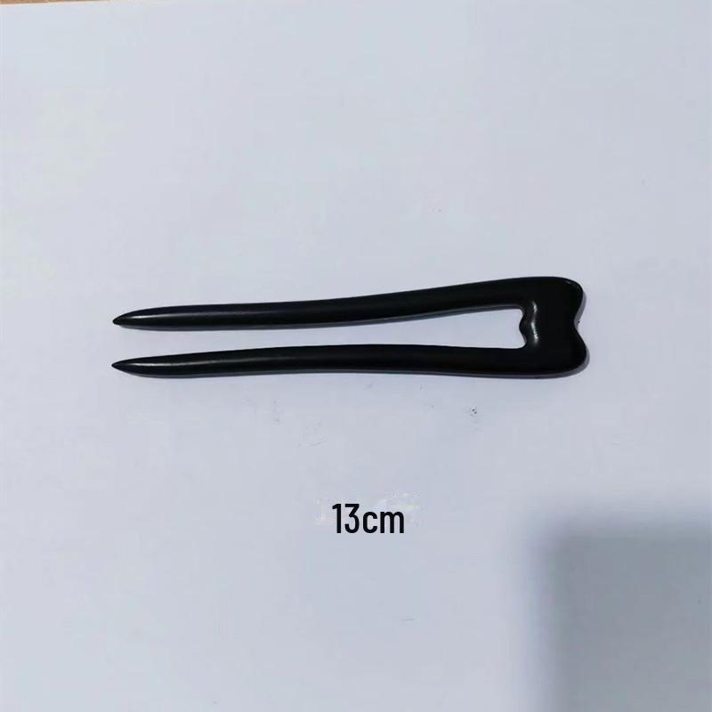 Mini U-Shaped Sandalwood Hairpin: Chinese-Style Double Hairpin Headdress