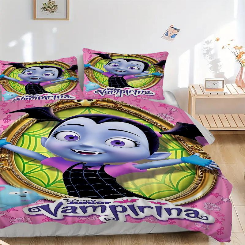 

3pcs Vampirina Bedding Set-Halloween Decorations for Bedroom, Guest Room, Living Room, Hotel-Perfect Gift for Fans, Travelers, Daily Use-Uni 135x200cm