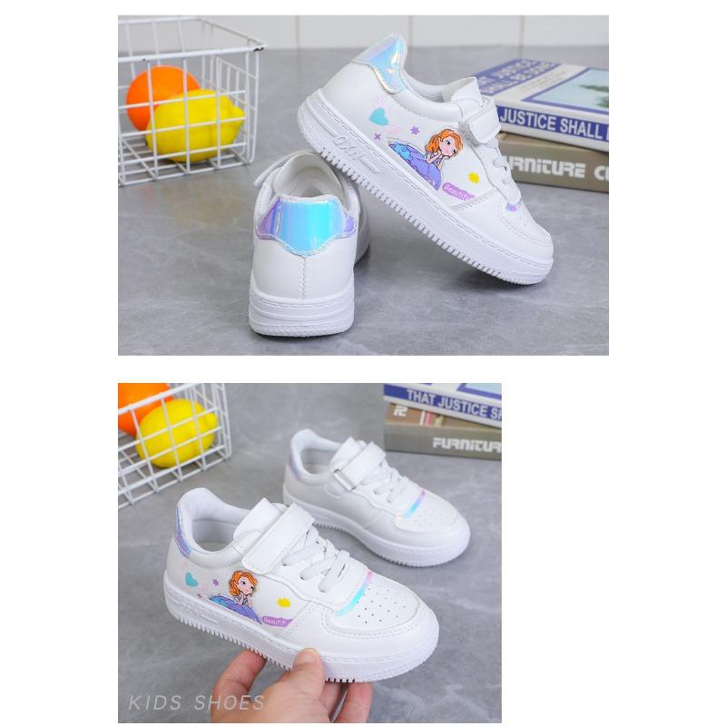 Girls' Board Shoes Autumn Small White Shoes Elementary School Cartoon Casual Shoes School Girls Princess Single Shoes Cute Pink
