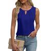 Summer Pleated T-shirt Chiffon Hollow Sleeveless Top