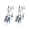 Fashion 1-2 Carat Real Moissanite 925 Silver Four Claw Drop Earrings for Women Wedding Birthday Jewelry