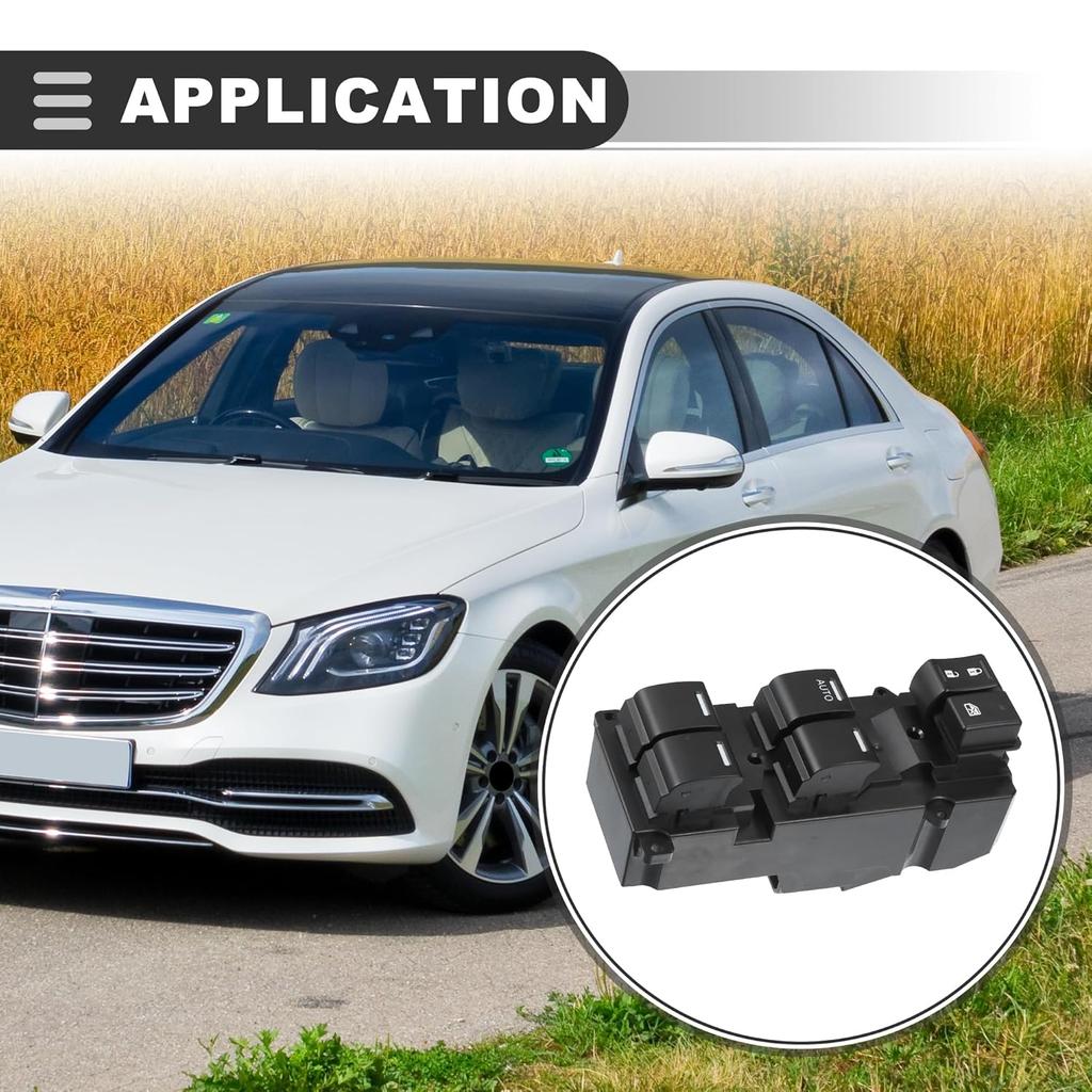 Motoforti Power Window Switch, Left Driver Side Master Power Window Switch, for Honda CRV 2011-2013, Plastic, No.35750-T0A-H01, Black