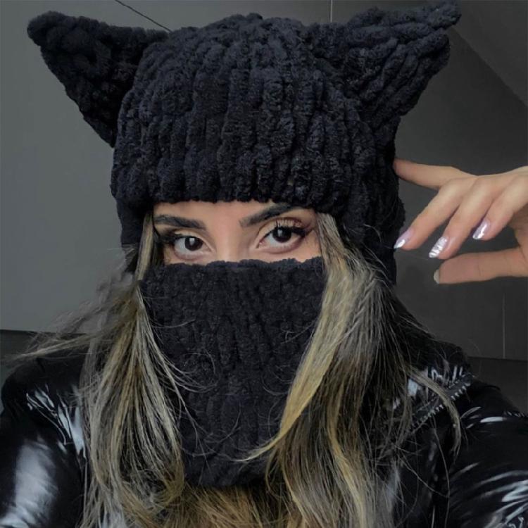 Women Knitted Caps Cosplay Party Hat Anti-Static Winter Hat Sport Skiing Hats
