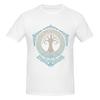 Yggdrasil Tree Of Life American Retro Tshirt Casual Girlish Feeling Solid Color Short Sleeve
