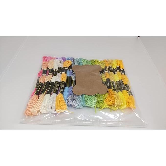 Temari Cat Store Cotton Polyester No. 25 Embroidery Thread Same color number as DMC Color Set Peach A, Set of 25 Cross Stitch Misanga [Parallel