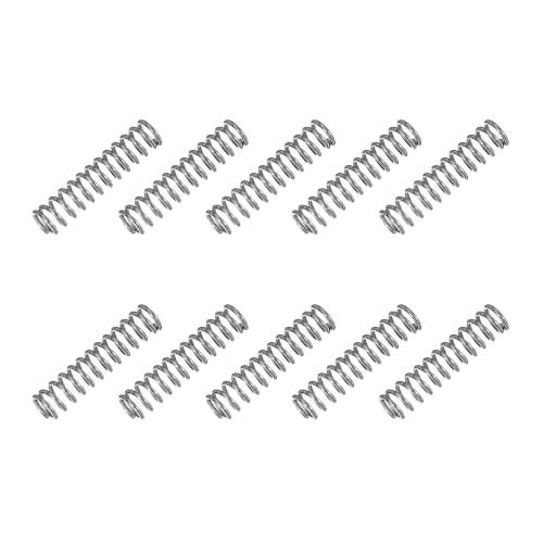 uxcell 10-Piece Compression Springs, 0.5 x 3.5 x 15mm, 304 Stainless Steel, for Construction, Plastic Models, Toys, and Repairs, Silver