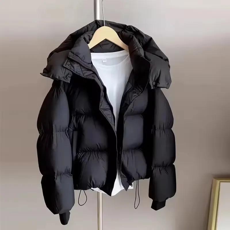 Women Winter  Puffer Jacket Women Fashion Hooded Down Cotton Overcoat Female Loose Casual Warm Parkas Outerwear
