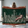 Seattle Sonics Print Flannel Blanket High Quality Warm Comfortable Cover for All Seasons Perfect for Gifts Home Decor