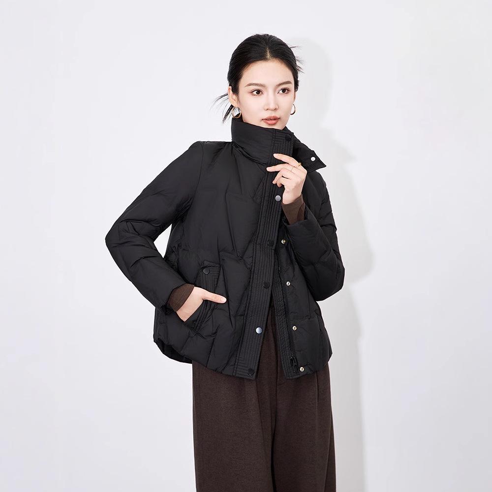 Popular Stand-up Collar 90% White Duck Down Fashion Temperament High-neck Short Down Jacket Women's Winter Jacket