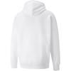 Puma Solid Color Logo Print Drawstring Hoodie With Long Sleeves Unisex Tops White 535374-02