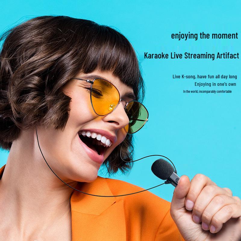 New Stereo Over-Ear Wired Headphones with Live Singing and Reverb Monitoring for K-Song Recording