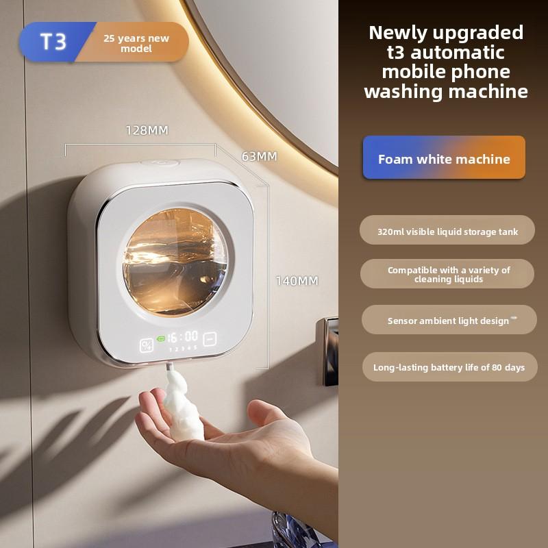 

Wall Mounted Automatic Soap Dispenser with Large Capacity Non-contact Rechargeable Sensor Kitchen with LED Intelligence Cleaning білий
