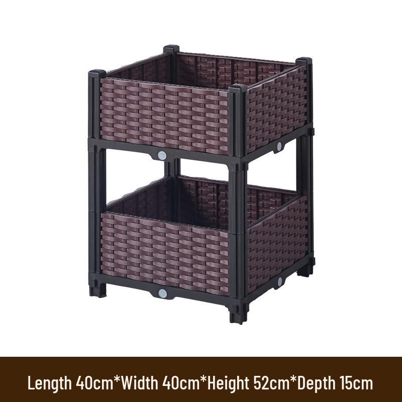 Multi-layer Space-saving Rectangular Planter Box for Indoor/Outdoor Vegetable Gardening