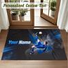 Crystal Velvet Square Rug Custom NameCristiano Ronaldo Pattern Non Slip Home Floor Decor Rug