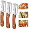 Vegetable Fruit Peeler Stainless Steel with Wooden Handle Potato Slicer Bottle Opener Multipurpose Kitchen Cutting Peeling Tool 4