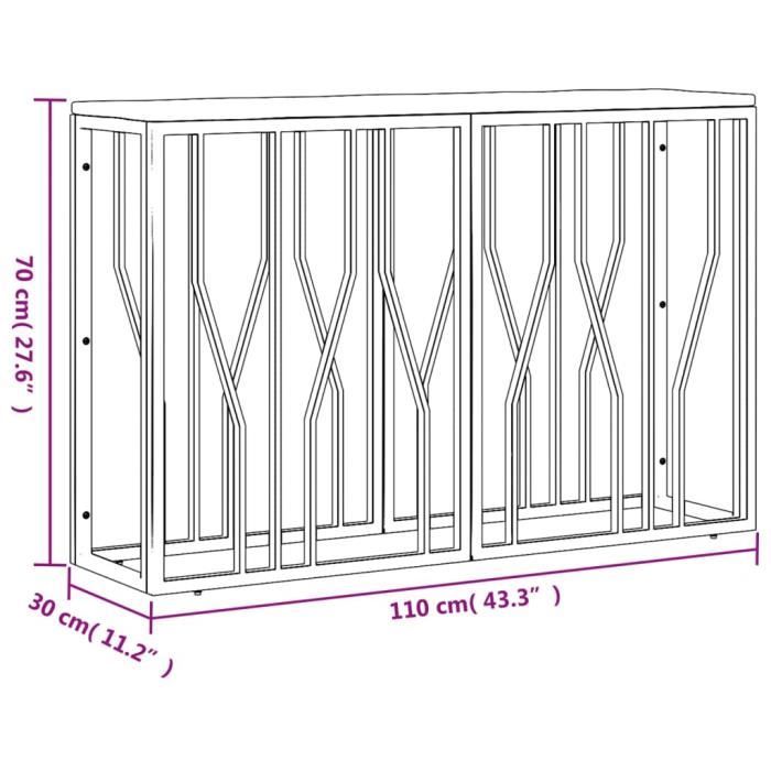 VidaXL Table console doré acier inoxydable et bois massif récupération 350030