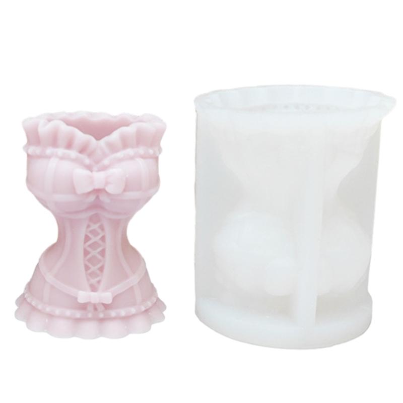 Skirt Vase Silicone Mould Handmade Woman Dress Candle Molds DIY Epoxy Resin Casting Moulds DIY Gypsum Flower Pots Making