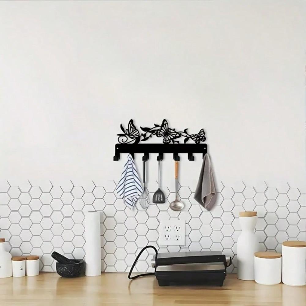 Metalen Vlinder Sleutelhaak Wandmontage Ruimtebesparend Duurzaam Huis Kantoor Keuken Badkamer Decor