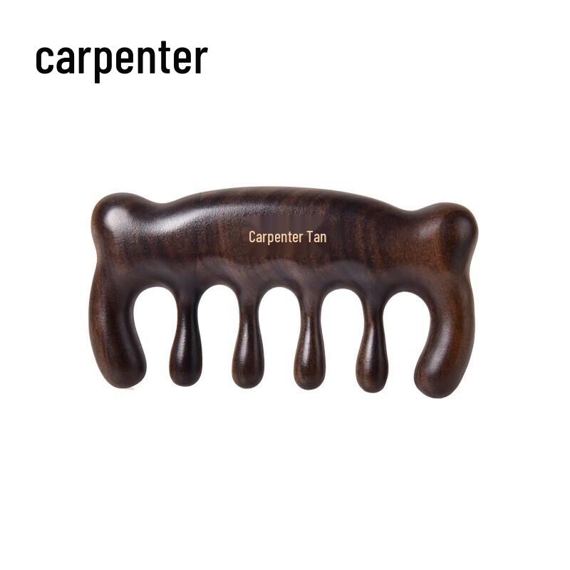 Tan Mujiang Cute Bear Meridian Massage Wooden Comb