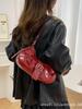 Korean-Style Retro Pleated Crescent Shoulder Bag for Women