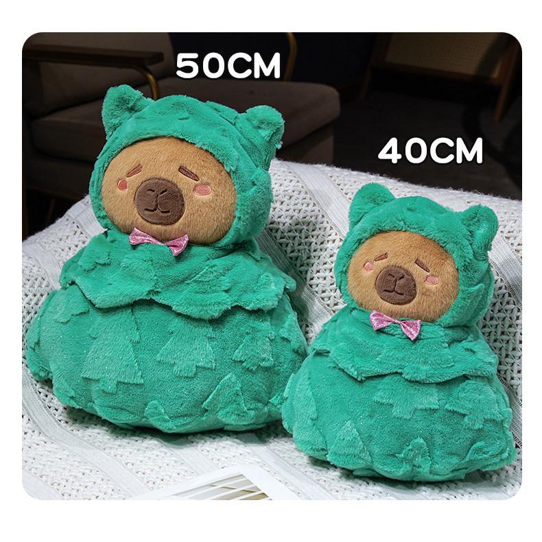 

Capybara in Christmas Tree Stuffed Toy Hat Removable Capybara Plush Doll Xmas Gift 40cm
