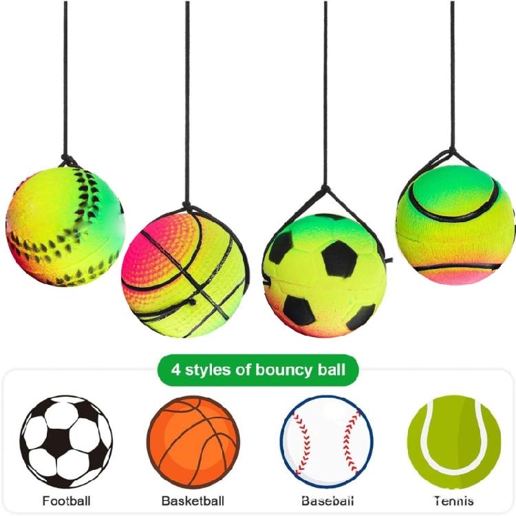 Wrist Return Hand Ball Rubber Rebounds Ball With Rope Stress Relief Toy for Enhancing Grip Strength and Reducing Anxiety