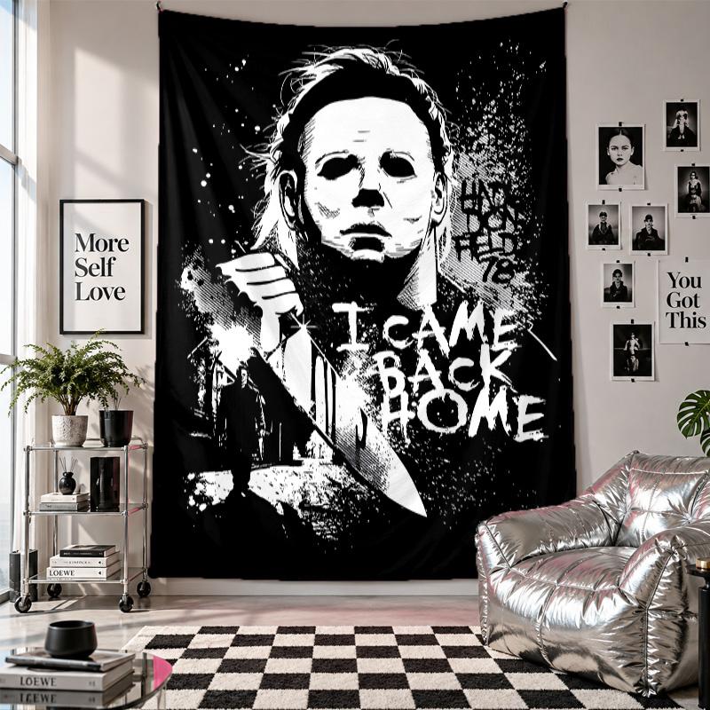 Wall TapestryHalloween Michael Myers Art Hanging Cloth Decorative Background Cover for Room Decoration