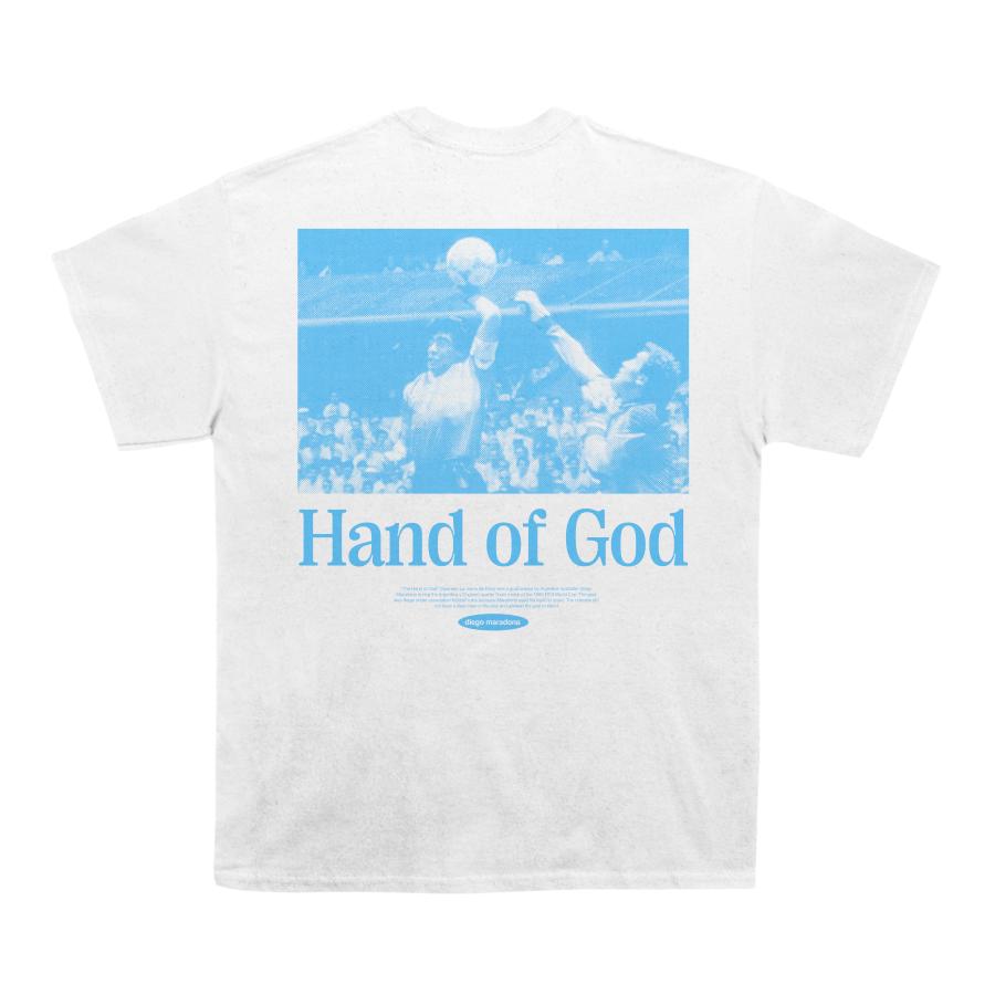 

Diego Maradona Hand of God Unisex Cotton TShirt Retro Athletic Streetwear Style White L