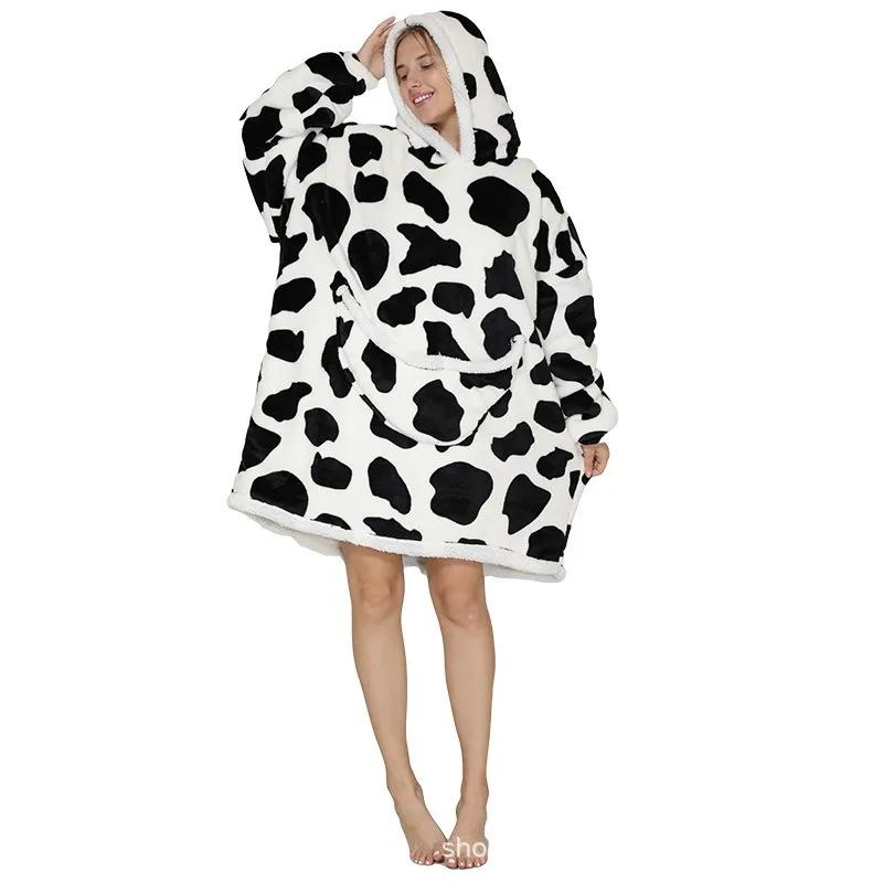Warm Hooded Sherpa Blanket With Sleeves Ultra Soft Fleece Sweatshirt Throw Thick Winter Flannel Hoodie Blankets Home Textile