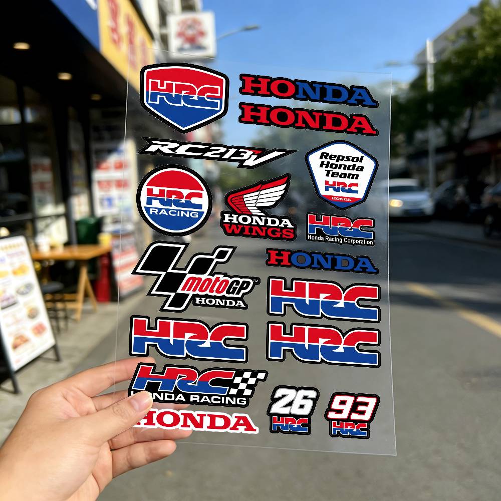 FOR HONDA HRC H WING Reflective Motorcycle Stickers Waterproof Vinyl Decals for Motorbike Helmet Fuel Tank Bike XL0