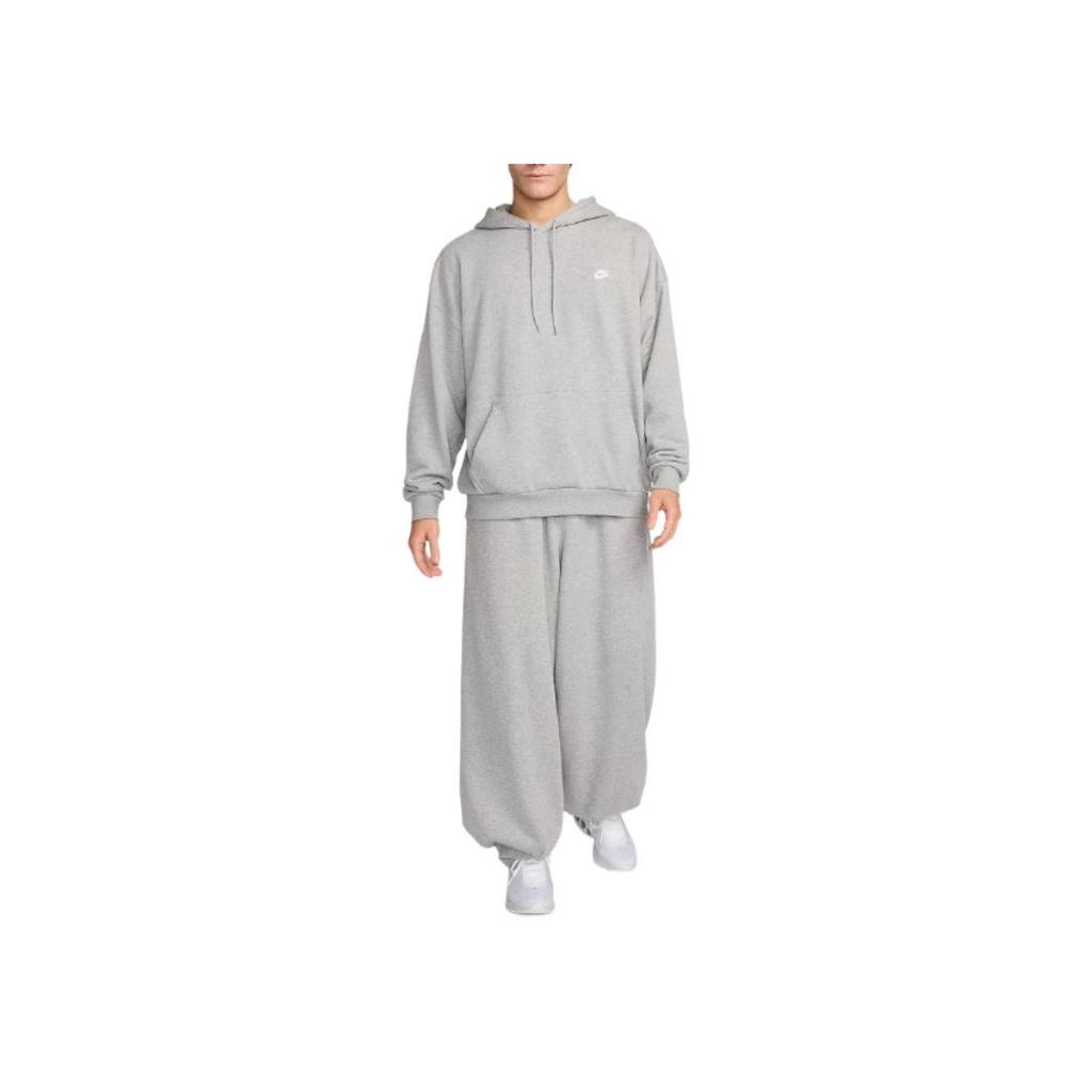 Nike Club Hooded Pullover Loose Soft Breathable Cotton Drop Shoulder Long Sleeve Sweatshirt Men Sweatshirt Dark-Gray HJ1817-063