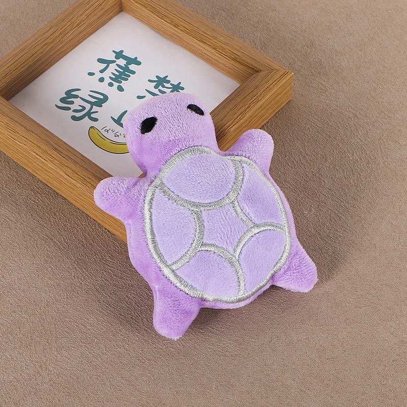 Mini Turtle Shaped Dog Squeaky Plush Toy Cute Soft Non-Toxic Teething Chew Toy Ideal for Puppy Daily Play Use