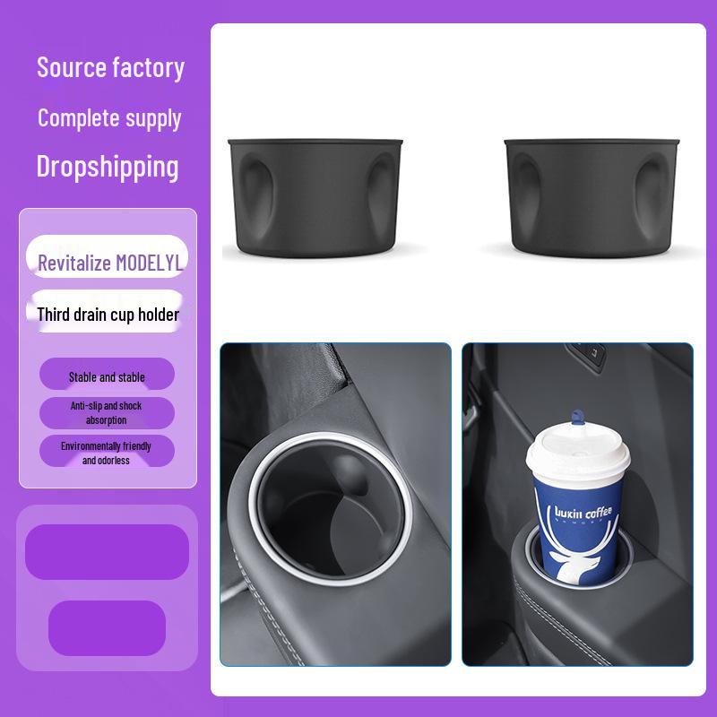 Tesla Model YL Rear 6-Seater Silicone Cup Holder Console Pad