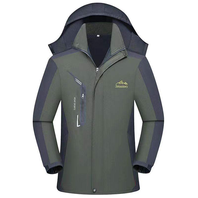 

Мужская зимняя ветрозащитная дышащая куртка из хлопковой смеси 2024 года для альпинизма Army Green - Fleece Upgrade