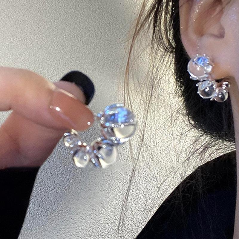 Trend Transparent Balls Rotunde Cercei Stud Pentru Femei Cercei Pentru Fete Bijuterii