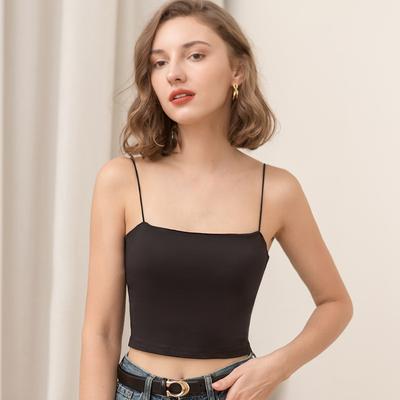 Modales kurzes Krawatten-Brustpolster-Unterhemd für Damen, einteiliges Schlauchoberteil für Damen